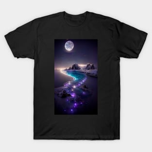 night glow at north pole under moonshine T-Shirt